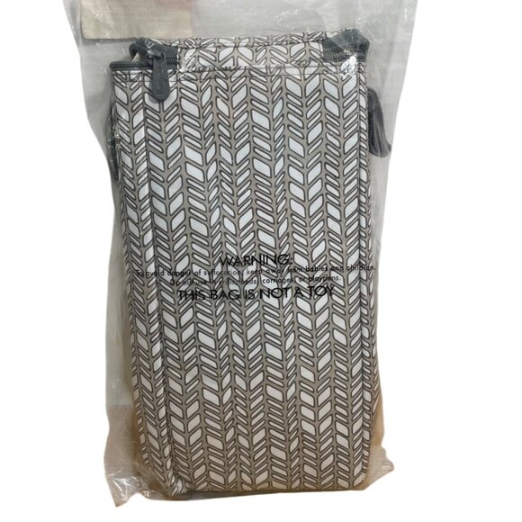 Thirty-One 31 Bag Small Thermal Insert AA93 Chevron Charm Gray White Pattern New - Picture 2 of 4